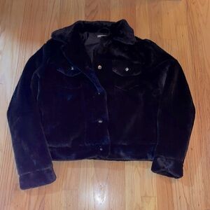 Faux Fur Black Lined Jacket, Women’s Size Medium
